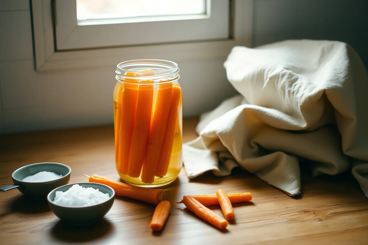 Hands snapping a fermented carrot stick to test crunch (Fermented carrot sticks that stay crunchy: a ratio guide)